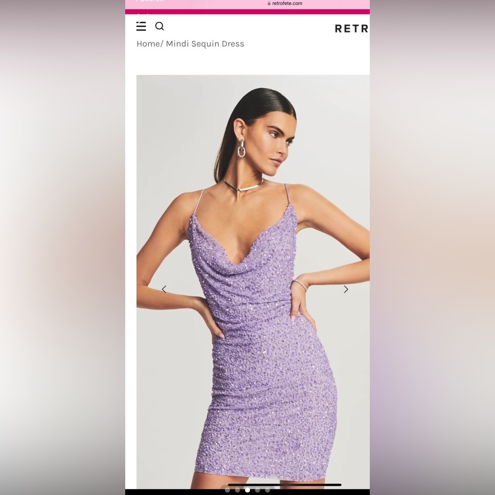 Retrofete lavender sequins dress